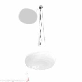 White Pendant Lamp Round Shade 3d model