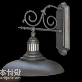 Antyczna żelazna lampa ścienna Model 3D