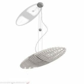 Pendant Lamp Oval Rattan Shade 3d model