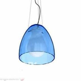 Pendant Lamp Blue Glass Bowl Shade 3d model