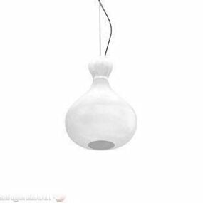 Pendant Lamp White Glass Vase Shade 3d model