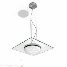 Pendant Lamp White Glass Shade 3d model