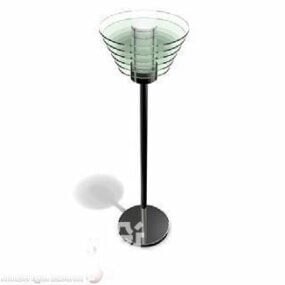 Glasschirm-Eisenrahmen-Stehlampe 3D-Modell