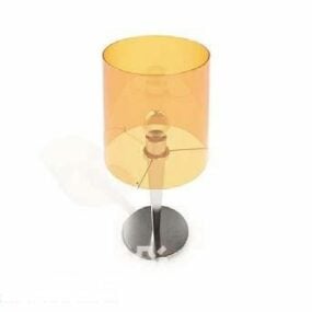 Yellow Table Lamp Cylinder Shade 3d model
