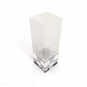 Table Lamp White Rectangular Shade 3d model