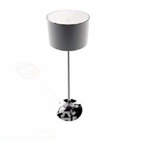 Lámpara de mesa con pantalla redonda gris modelo 3d