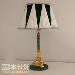 Hotel Table Lamp Fixture Black White Shade 3d model