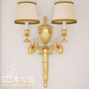 Hotel Golden Wall Lamp Fixture 3d model