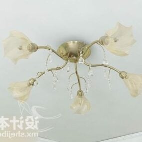 Abat-jour de fleur de lustre antique modèle 3D