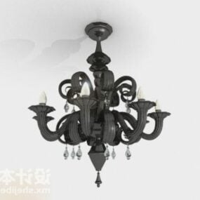 Beautiful Retro Chandelier With Shades 3d model