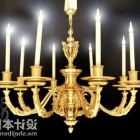 Brass Candle Chandelier 3d model