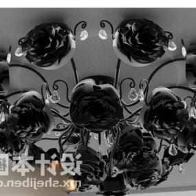 Vintage Chandelier Iron Flower Shade 3d model