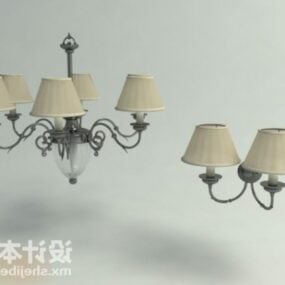 Modello 3d classico lampadario comune