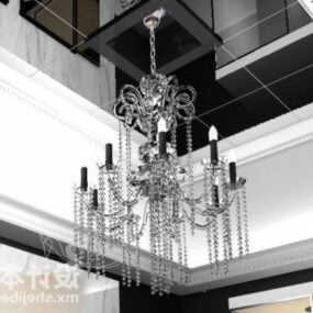 Luxury Crystal Chandelier Lamp Fixture V1 3d model