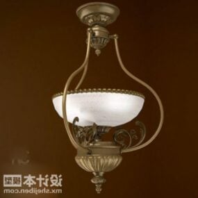 Golden Classic Ceiling Lamp Fixture 3d model