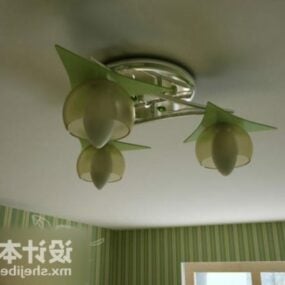 Ceiling Lamp Fixture Green Shade 3d model