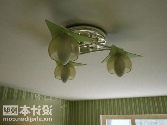 Ceiling Lamp Fixture Green Shade