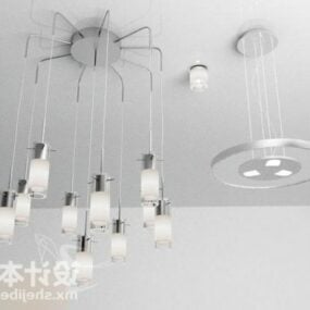 Modernism White Ceiling Lamp Fixture 3d model
