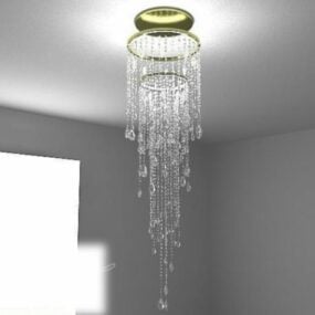 Crystal Chandelier Lamp Long Style 3d model