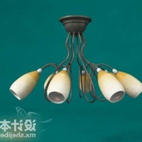 Lampe à suspension abat-jour en forme de fleur modèle 3D