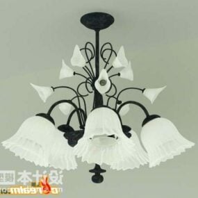 Ceiling Lighting With Flower Shade 3d model