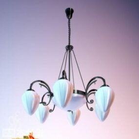 Elegant Stylized Ceiling Lamp Fixture 3d model