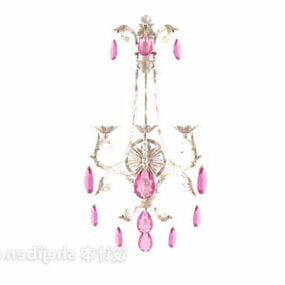 Pink Crystal Ceiling Lamp Fixture 3d model