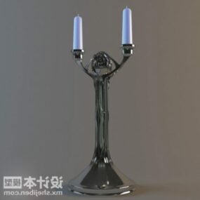 Lámpara de dos velas con base en forma humana modelo 3d