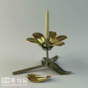 Table Lamp Brass Flower Shaped 3d model