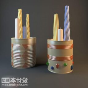 Jednoduchý 3D model lampy se svíčkami