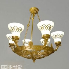 Klassiek bronzen kroonluchterlamp 3D-model