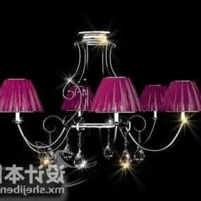 Antique Chandelier Lamp Purple Shade 3d model