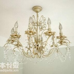 Lampe de lustre classique en matériau doré modèle 3D
