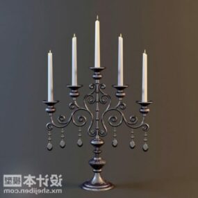 Evropská klasická svíčková lampa 3D model