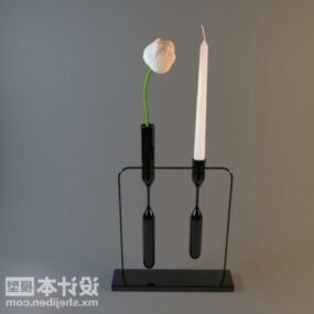 מנורת נרות דגם מינימליסטי תלת מימד