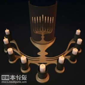 מנורת נרות פליז דגם תלת מימד