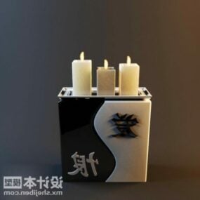 Candles Lamp On Box 3d μοντέλο