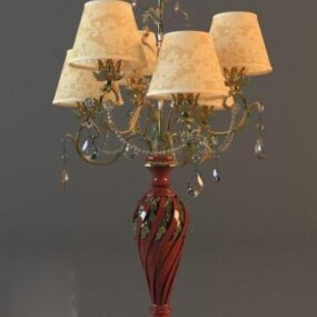 Vintage Table Lamp Wooden Base 3d model