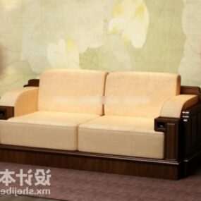 Mẫu 3d bọc ghế sofa vải màu be hiện đại