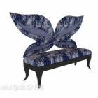 Абстрактный диван со спинкой-бабочкой