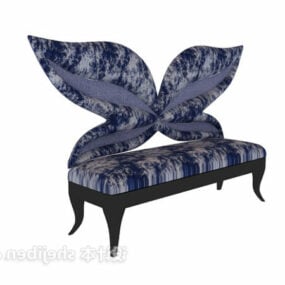 Sofá abstracto con respaldo de mariposa modelo 3d