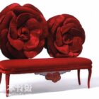 Abstract Sofa With Flower Back