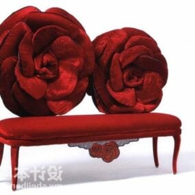 Abstrakt sofa med blomsterryg 3d-model
