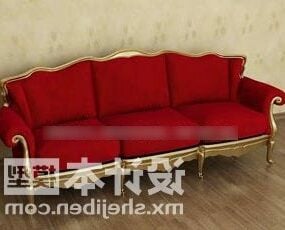 रॉयल रेड सोफा 3डी मॉडल