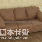 Коричневый кожаный диван с обивкой