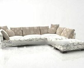L Sofa Vintage Pattern 3d model