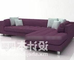 Model 3d Sofa Upholsteri Warna Ungu