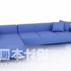 Sofa narożna w kolorze niebieskim