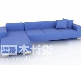 Niebieska sofa segmentowa Model 3D