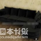 L Sofa zwart fluweel